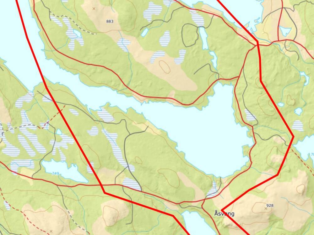 Kart Kojan, Feragen, Tamneset. Forbehold om avvik fra grensemarkinger i kartene. Illustrasjon: Ren Røros Digital